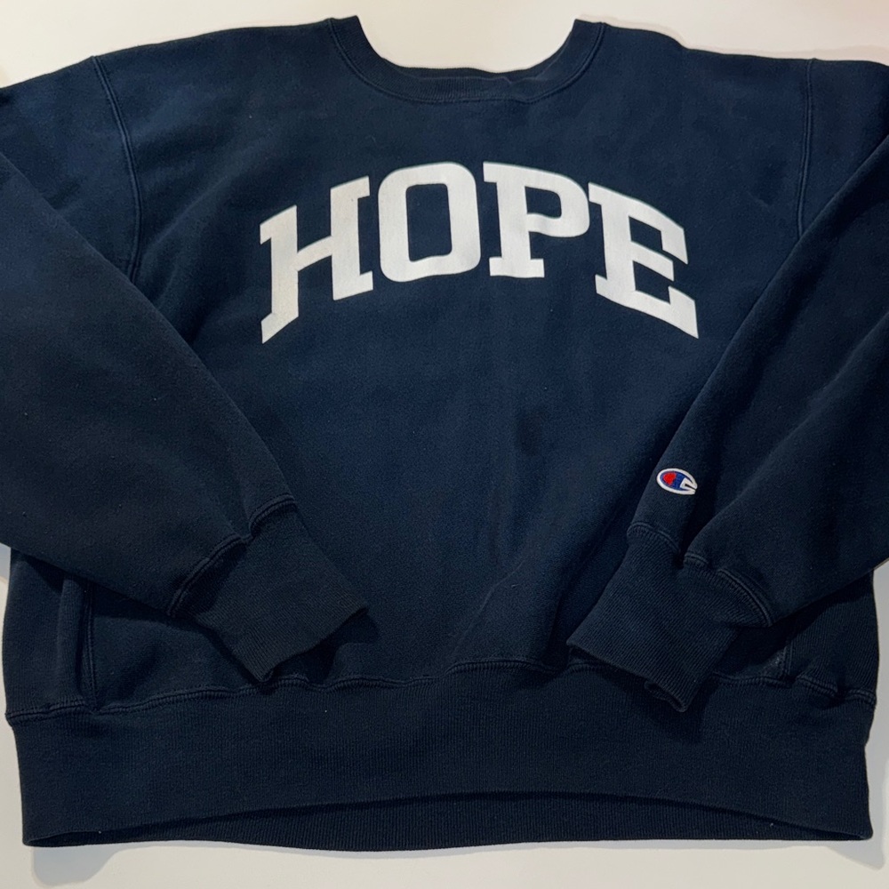 Vintage Hope College Champion Dark Blue Crewneck size small